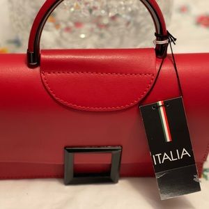 Isadora Hand Made in Italy Genuine Leather NWT crossbody!  Classic Red Leather!